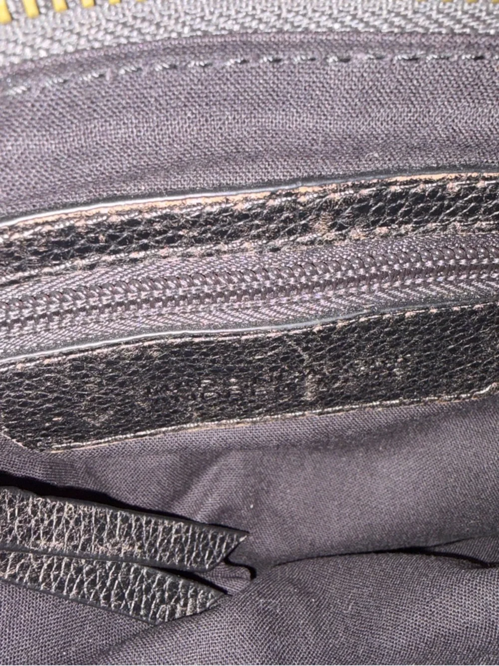Andrew Marc Black Distressed Pebbled Leather Crossbody